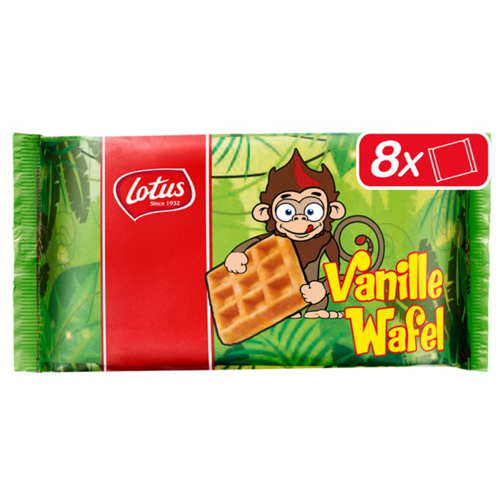 Lotus Wafels vanille aap 8 x 28g