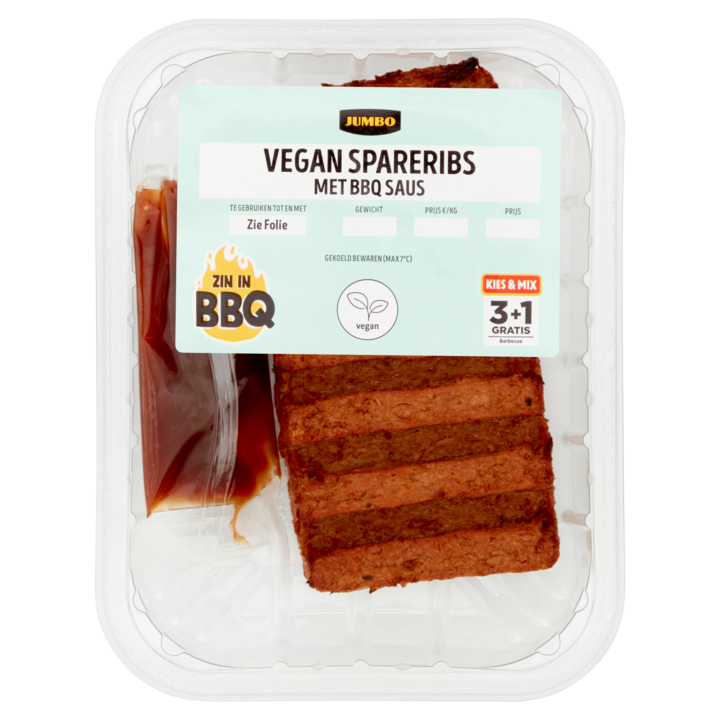 Jumbo Vegan Spareribs met BBQ Saus 210g