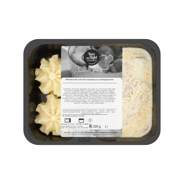 Vers Aan Tafel Witlofschotel met Ham Kaassaus en Aardappelpuree 520g