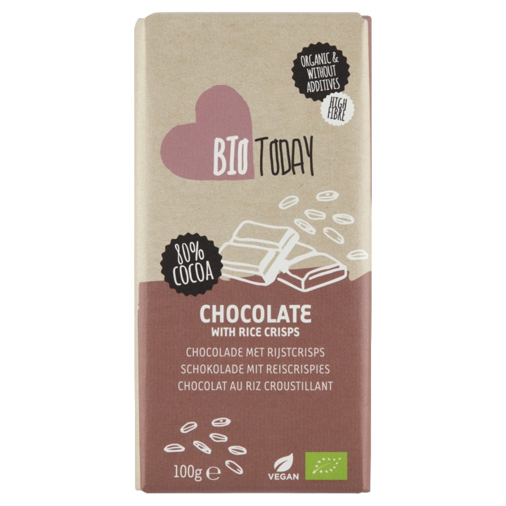 BioToday Chocolade met Rijstcrisps 100g