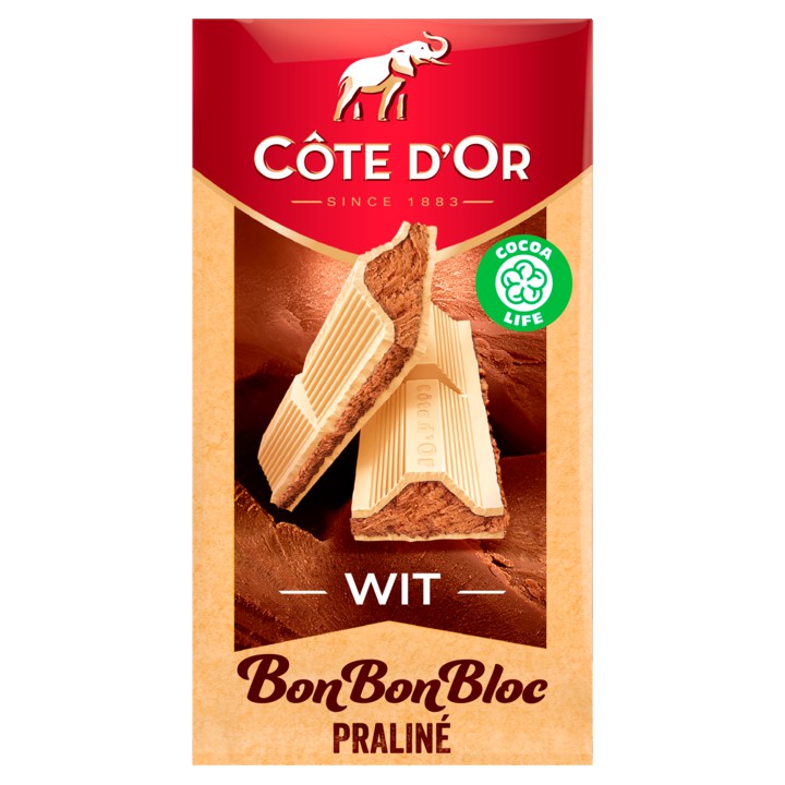 Côte d'Or BonBonBloc chocolade reep Praliné Wit 200g