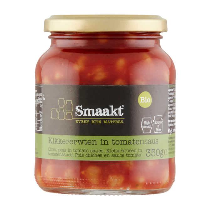 Smaakt Bio kikkererwten in tomatensaus