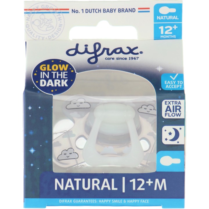 Difrax Fopspeen Natural nacht 12+ maanden (nacht)