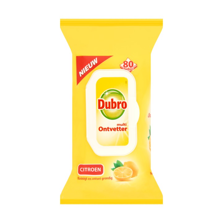 Dubro Multi Ontvetter Citroen Doekjes 80 Stuks