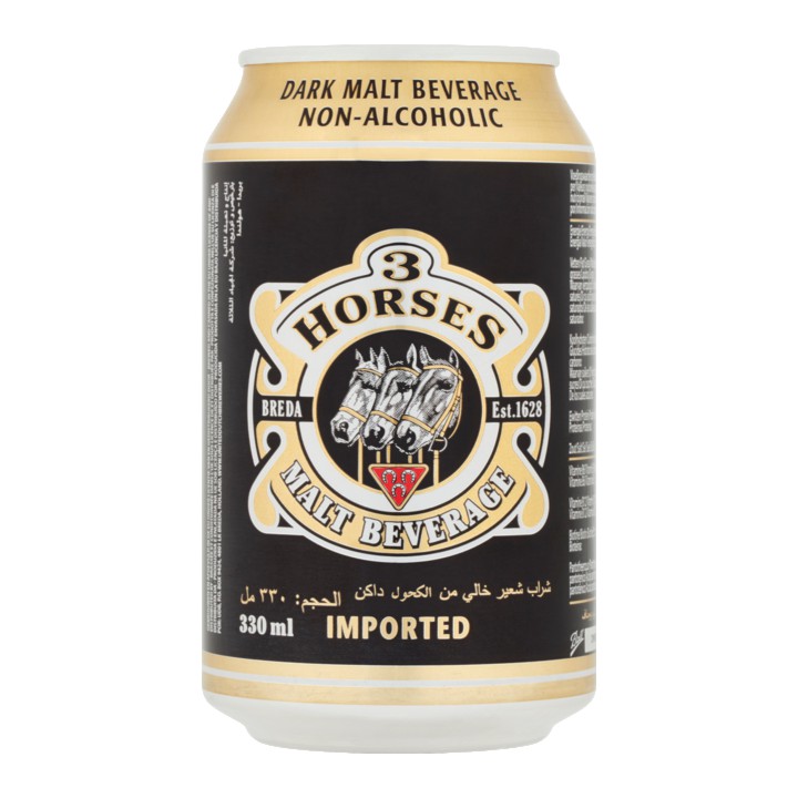 3 Horses Dark Malt Beverage Blik 330ml