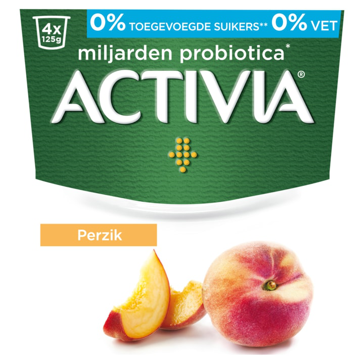 Activia 0% Yoghurt Perzik 4 x 125g