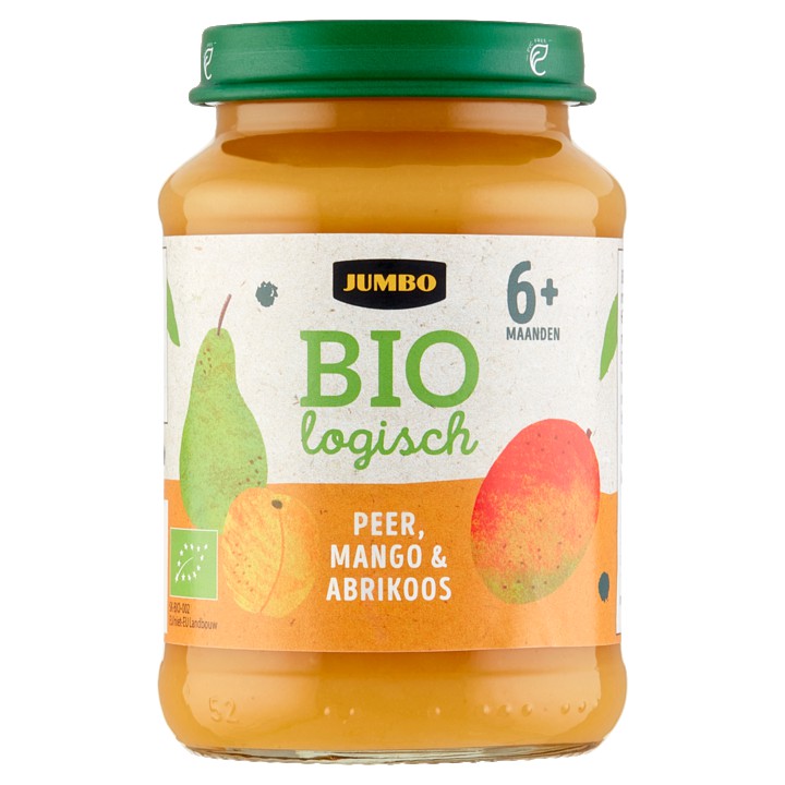 Jumbo Biologisch Peer, Mango &amp;amp; Abrikoos 6+ Maanden 190g