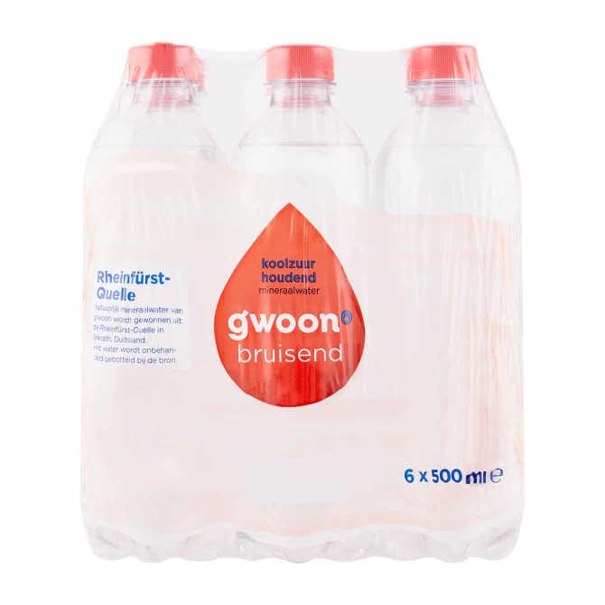 g&#039;woon Mineraalwater koolzuurhoudend 6 x 500 ml