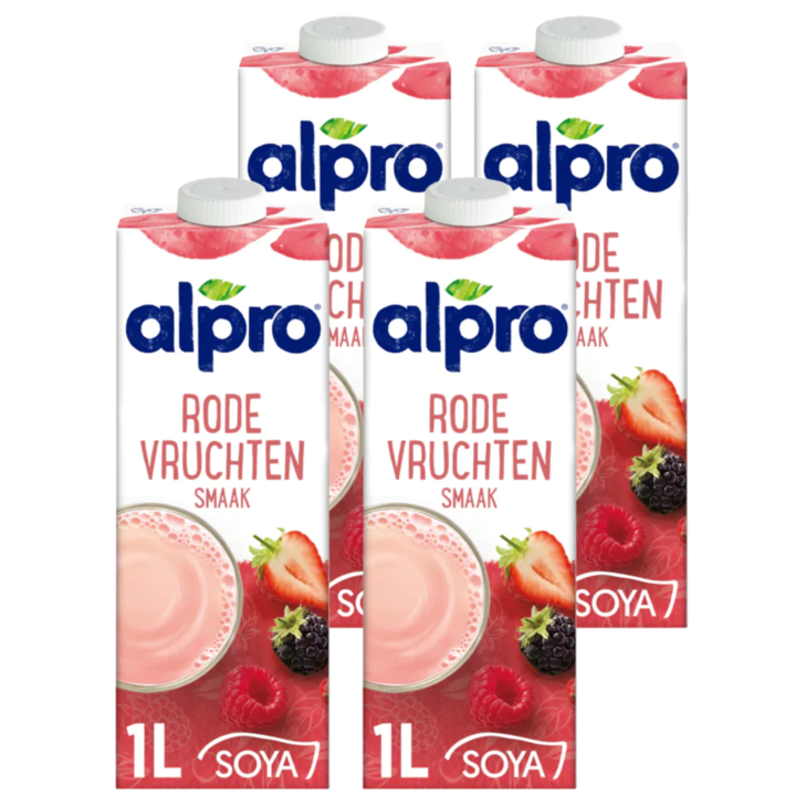Alpro Sojadrink Rode Vruchten Houdbaar 4 x 1L