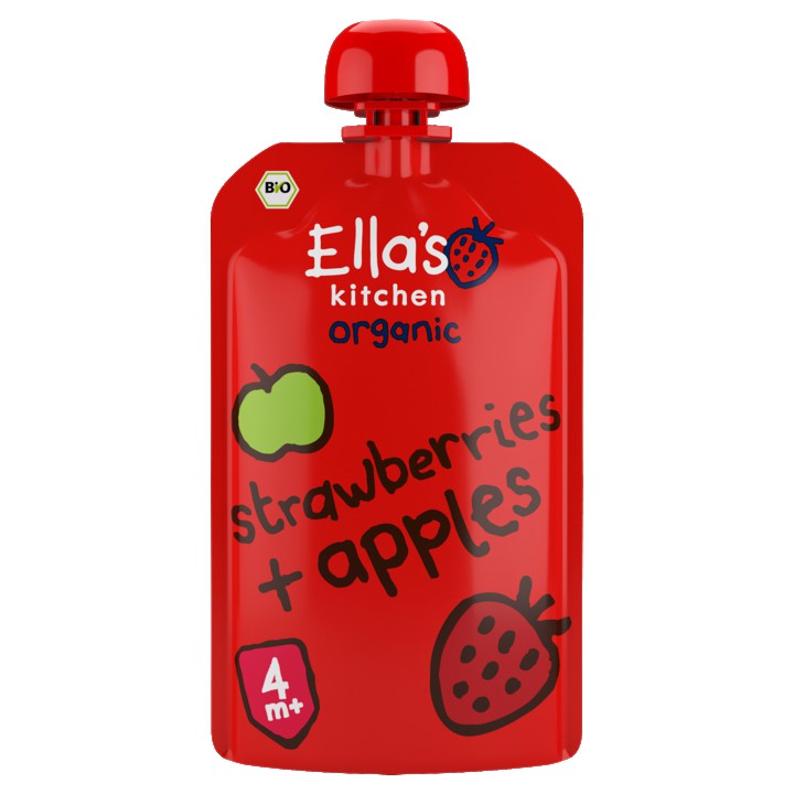 Ella&amp;#x27;s Kitchen Aardbeien + appels 4+ biologisch 120g