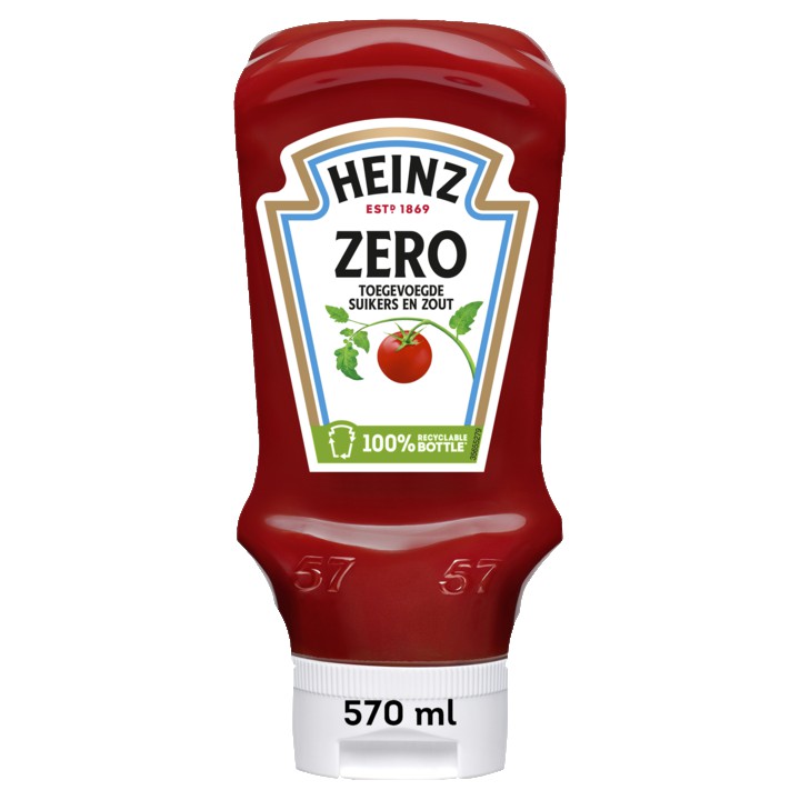 Heinz Tomaten Ketchup Zero (zonder toegevoegde suikers & zout) 570ml