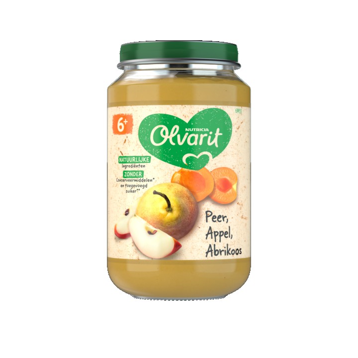 Olvarit Peer Appel Abrikoos 6+ Maanden 200g