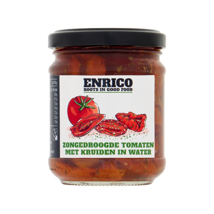 Enrico Zongedroogde Tomaten met Kruiden in Water 210g