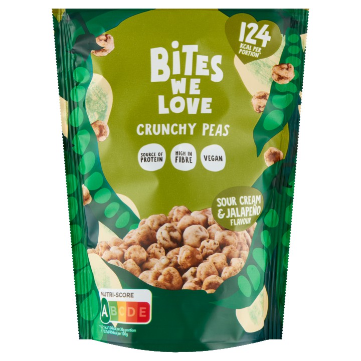 BitesWeLove Crunchy Peas Sour Cream &amp;amp; Jalape&amp;ntilde;o 100g