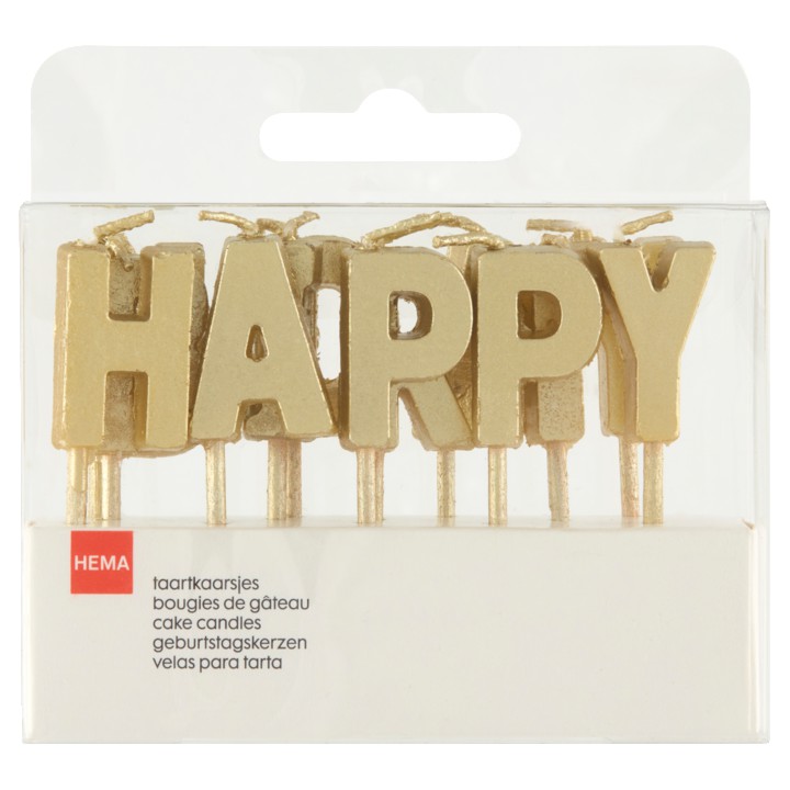 HEMA Taartkaarsjes Happy Birthday Goud