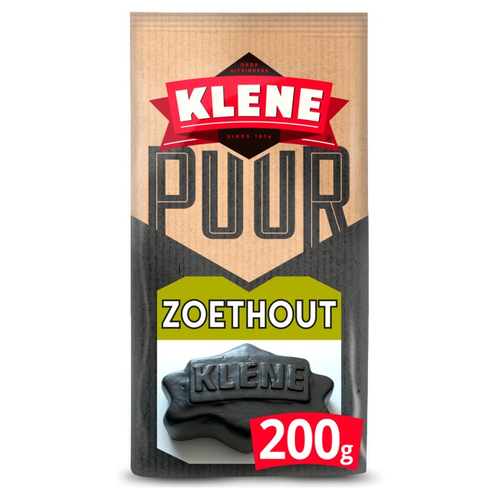 Klene Puur Zoethout Zoete Drop Zak 200 gram