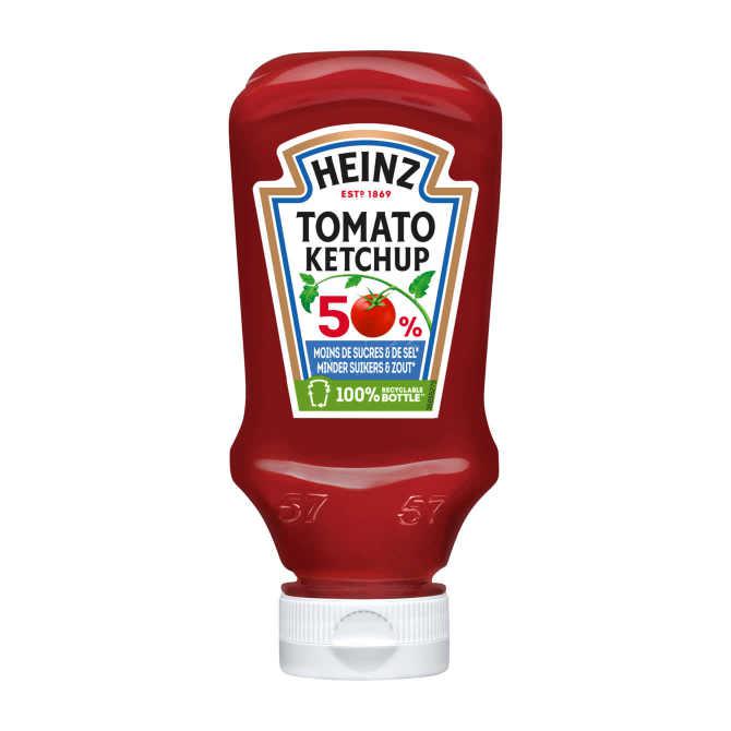 Heinz Tomaten Ketchup 50% minder suikers &amp; zout