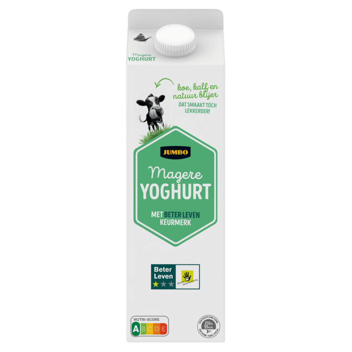Jumbo Magere Yoghurt met 1 Ster Beter Leven Keurmerk 1L