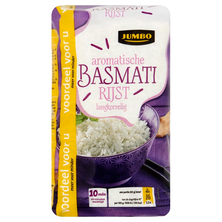 Jumbo Basmati Rijst Langkorrelig Voordeelverpakking 1KG
