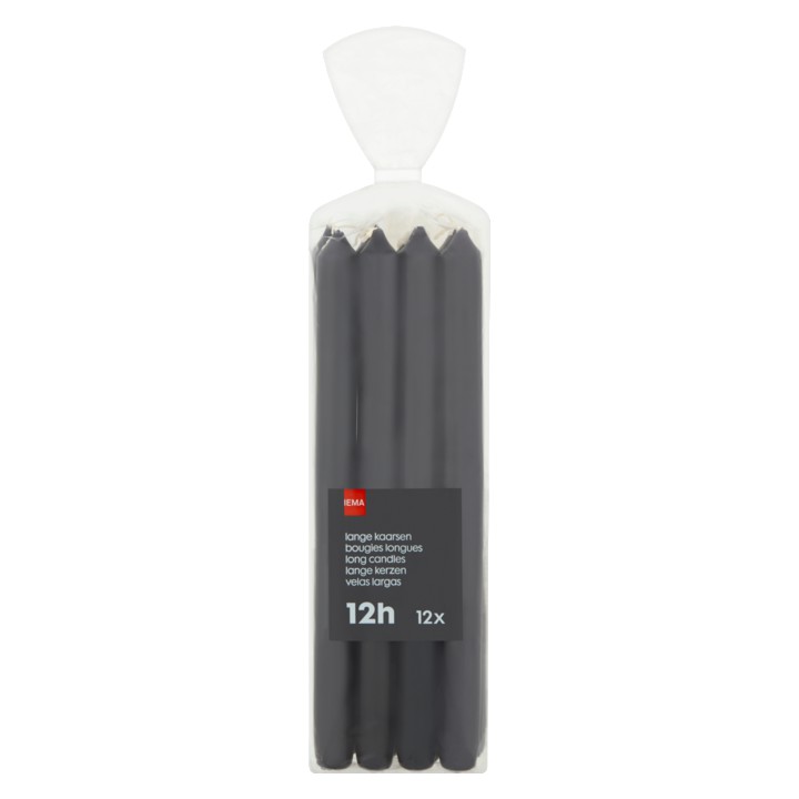 Hema 12 Kaarsen Zwart