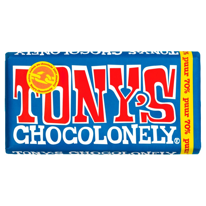 Tony&amp;#x27;s Chocolonely Puur Chocolade Reep 70% 180g