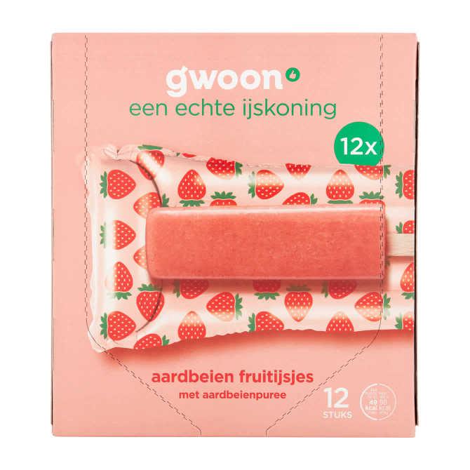 g&#039;woon fruit ijsjes aardbei