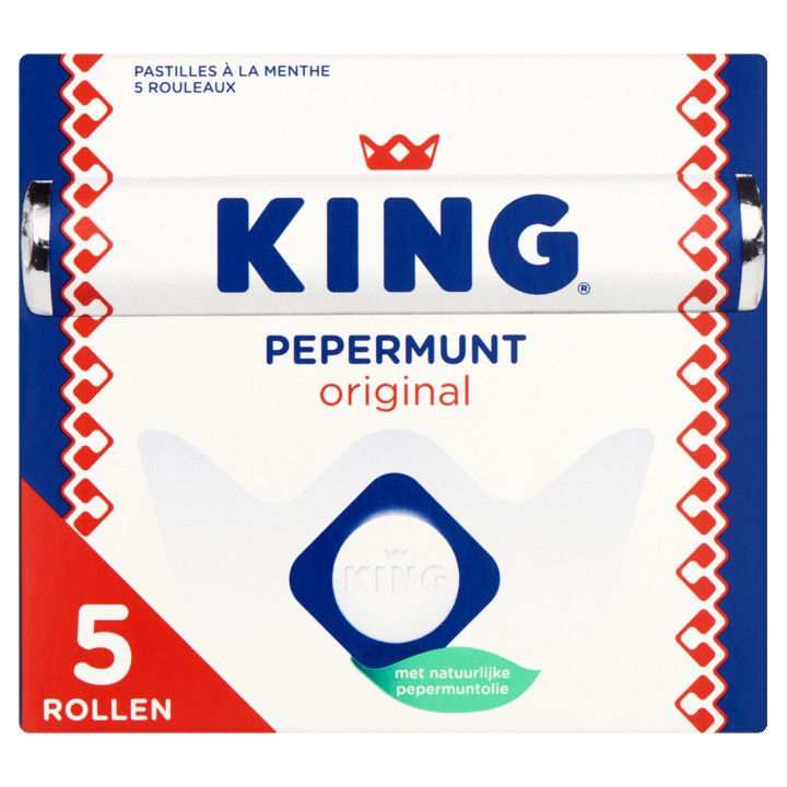 King Pepermunt Original Rollen 5-Pack 5 x 44g