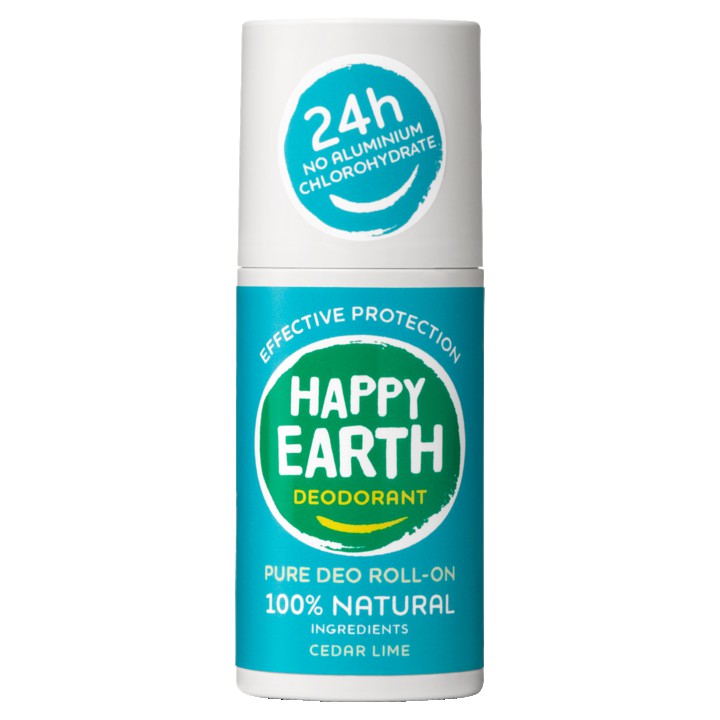 Happy Earth 100% Natuurlijke Deodorant Roller Cedar Lime 75ml