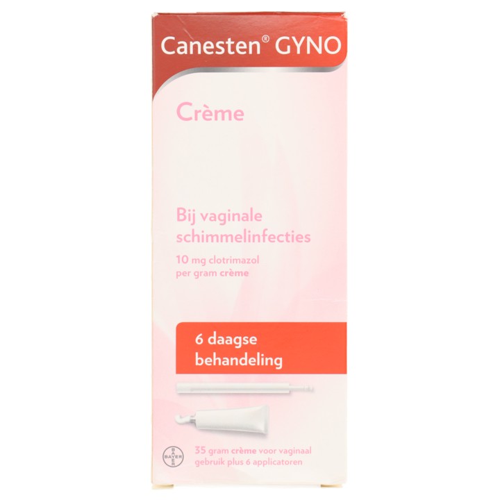 Canesten Gyno Cr&egrave;me bij vaginale schimmel, 6st 10 mg/g 35g