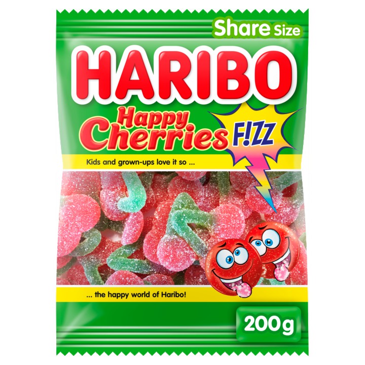 Haribo Happy Cherries F!zz Fruitgom met Kersensmaak 200g