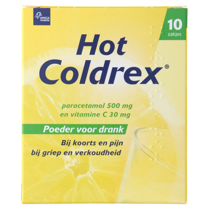 Hot Coldrex Poederzakjes voor drank met pijnstilling, 10 zakjes