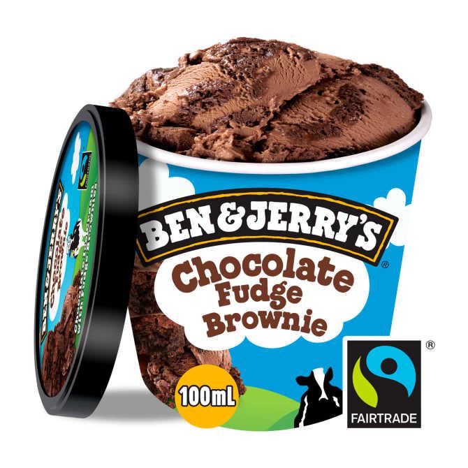 Ben &amp; Jerry&#039;s Mini Cup ijs chocolate fudge brownie