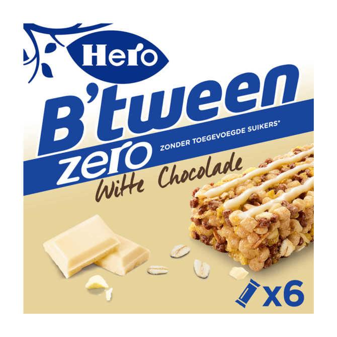Hero B&#039;tween mueslireep zero witte chocolade