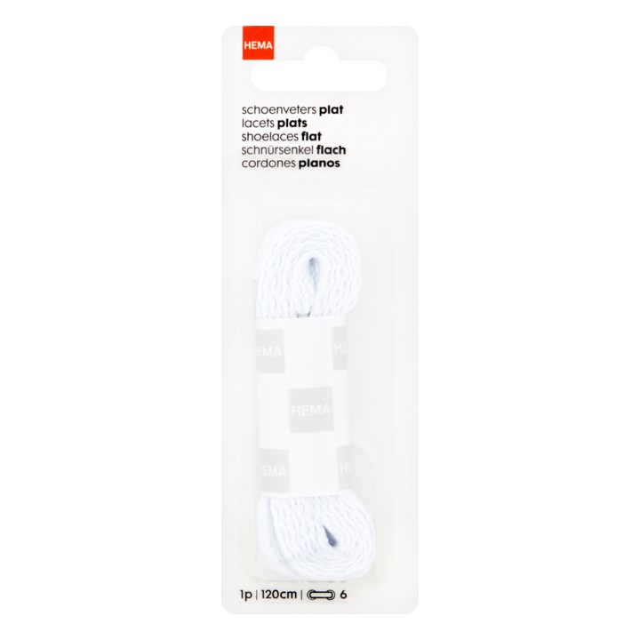 HEMA Schoenveters Plat Wit 120cm