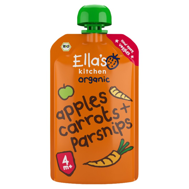Ella's Kitchen Wortels, appels + pastinaak 4+ biologisch 120g