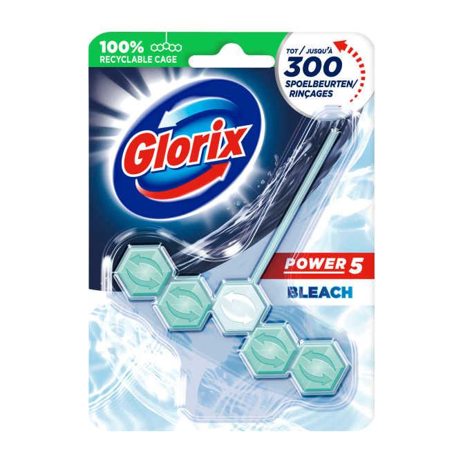 Glorix Power 5 Toiletblok bleek