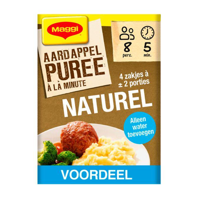 MAGGI Aardappelpuree &agrave; la Minute Naturel Voordeeldoos 4 x 89 gr. voor 2 pers.