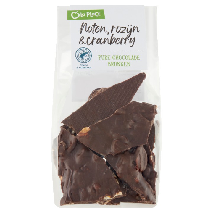 La Place Chocolade Brokken Puur met Noten, Rozijn &amp;amp; Cranberry 150g