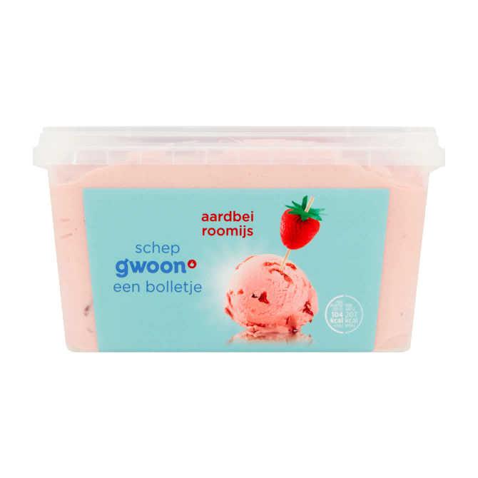 g&#039;woon Roomijs aardbei