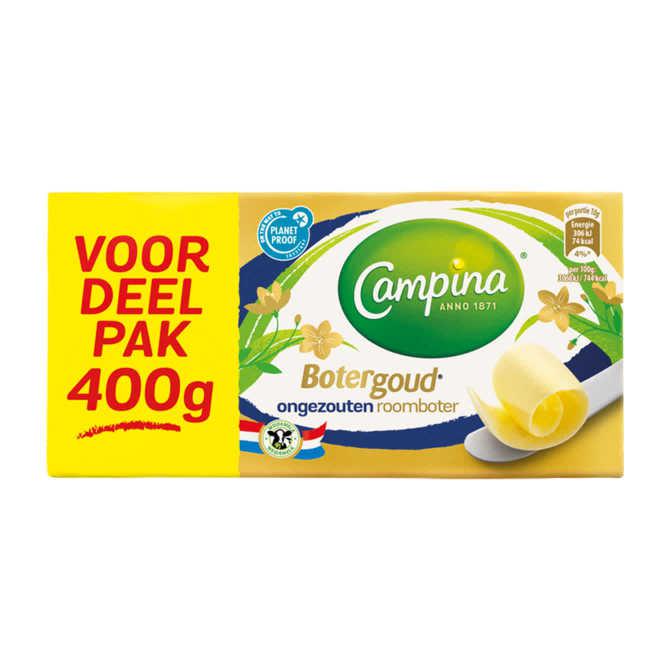 Campina Botergoud ongezouten roomboter