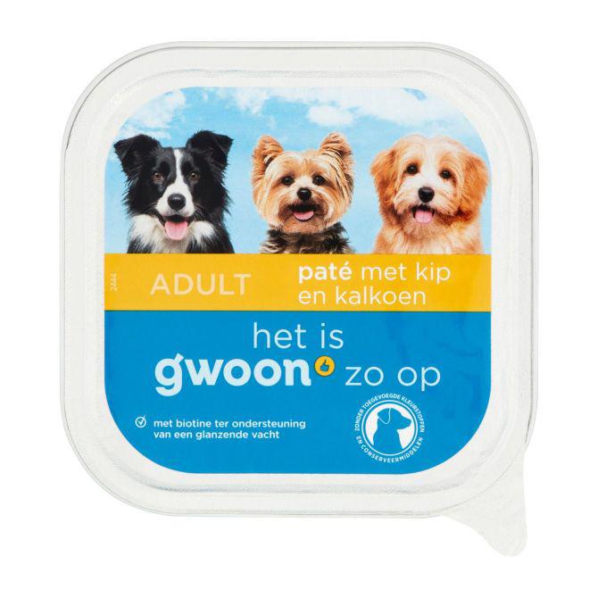 g&#039;woon Pate kip en kalkoen hond