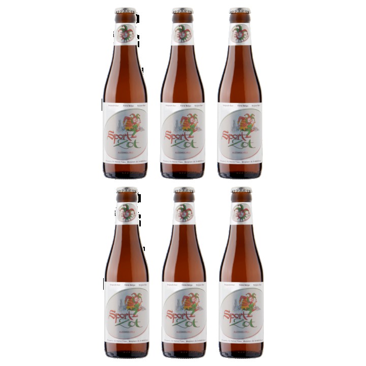 Sportzot Belgisch Bier Alcoholvrij 0,3% - Fles 6 x 330ML