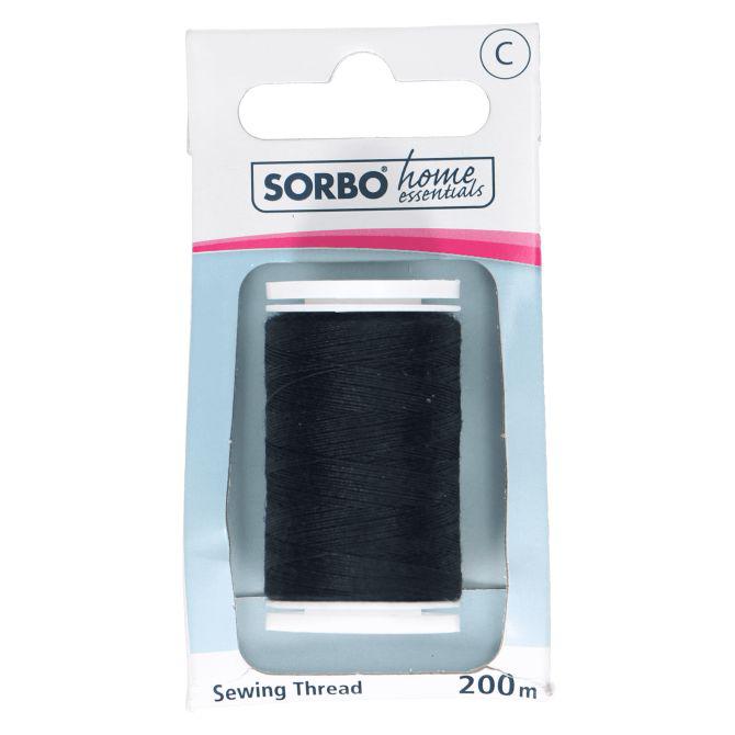 Sorbo Garen 100% polyester zwart wit 200 m