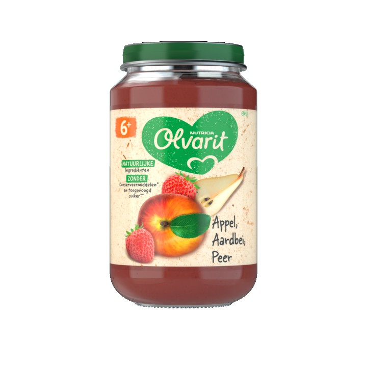 Olvarit Appel Aardbei Peer 6+ Maanden 200g